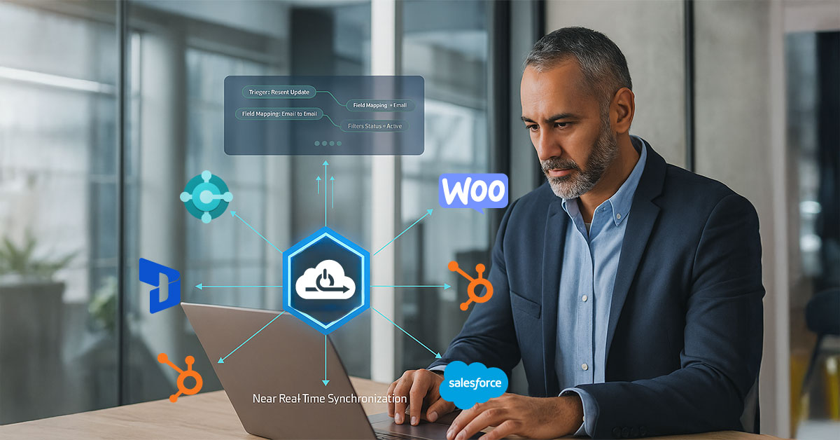 how aonflow synchronizes data across systems